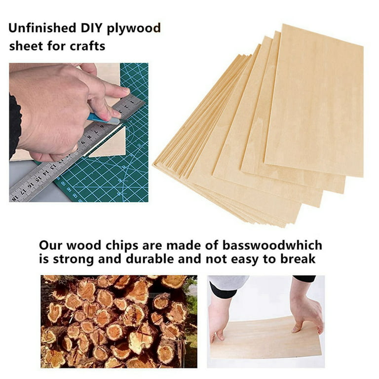 10Pcs House Wooden Crafts Plywood Sheets DIY Decro Wood Chips Balsa Toys  Carving Plate Universal for Kids Model Making