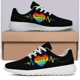 thumbnail image 3 of Rainbow Pride Shoes Men Women Fashion LGBT Sneakers Adult Lightweight Breathable Running Shoes White Size 11, 3 of 7