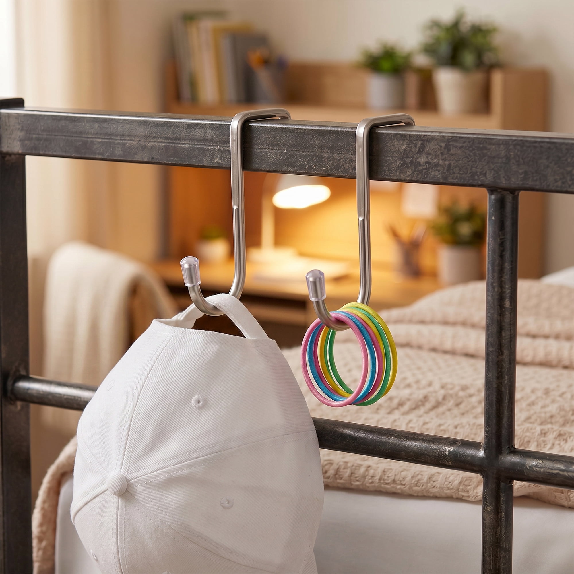 Unique Bargains Utility Hooks 4Pcs Metal Durable Hooks for Organization Light Silver