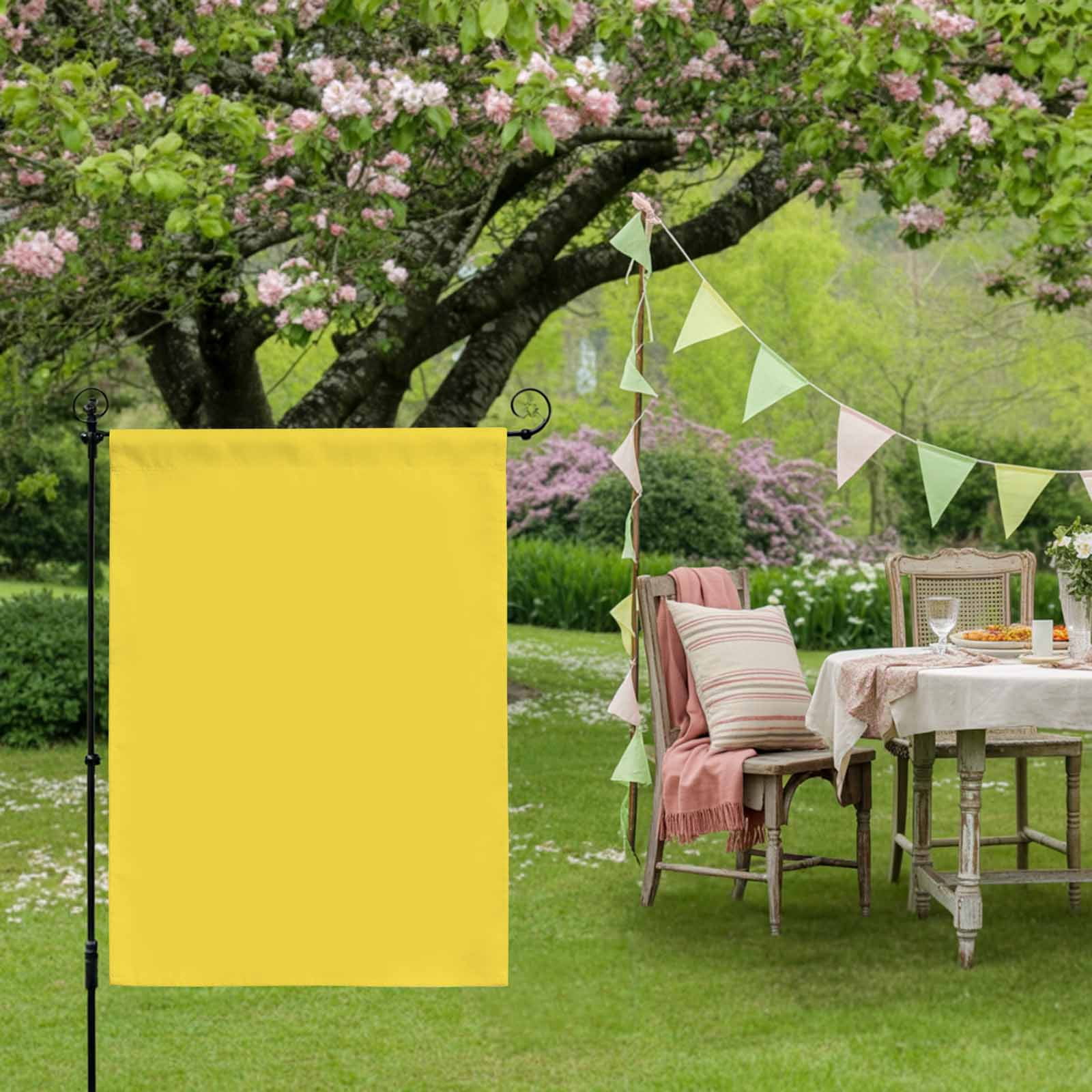 Yellow House Flag 28 x 40 Inches, Solid Color Weather Proof Outdoor Patio Flags Double Sided Small House Decoration for Yard Lawn Outside Home