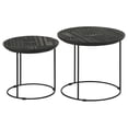 thumbnail image 5 of Loannis 2-piece Round Mango Wood Nesting Table Matte Black, 5 of 10