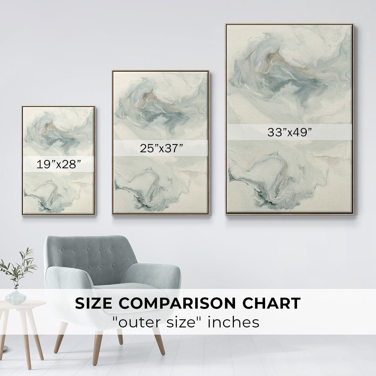 Untitled Framed Premium Gallery Wrapped Canvas - Ready to Hang - 25 x 37 - Natural Wood Floating Frame