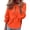 #021-Orange, variant on Women's Loose Oversized Solid V-Neck Long Sleeve Button-Down Shirt, Puff Cuff Collared Blouse for Daily Casual Office Wear Gifts