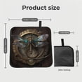 thumbnail image 3 of Dragonfly Dials Steampunk Art Foldable Seat Cushion for Bleachers, Stadium Seats, Camping & Outdoor Events, Portable Lightweight Pad with Carabiner, 3 of 6