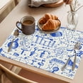 thumbnail image 3 of Blue Physics Placemats Set of 6 Model Laboratory Formula Equations Plaid Place Mats Indoor Wipeable Table Mats Washable Cloth Dining Table Placemats for Kitchen Holiday Party Home Decor 13x19 Inch, 3 of 9