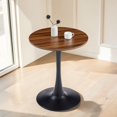 thumbnail image 3 of GZXS Round Dining Table, 24" Circle Tulip Table with Base, Mid Century Modern Bistro Table for Small Space, Living Room, Kitchen, Walnut, 3 of 7