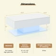 thumbnail image 3 of Costway LED Coffee Table with 2 Drawers 20-Color Dimmable LED Lights & Remote Control White, 3 of 10