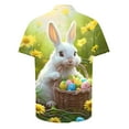 thumbnail image 4 of JURANMO Mens Easter Button Down Shirt Funny Easter Eggs Print Short Sleeve Hawaiian Bowling Shirts Easter Day T Shirts White XXXL Sale of The Day Prime Today, 4 of 6