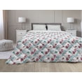 thumbnail image 1 of Floral Down Alternative Comforter, Vibrant and Doodle Style Illustration of Flowers on the Plain Background, Microfiber Quilt for All Season, 5 Sizes, Multicolor, by Ambesonne, 1 of 3