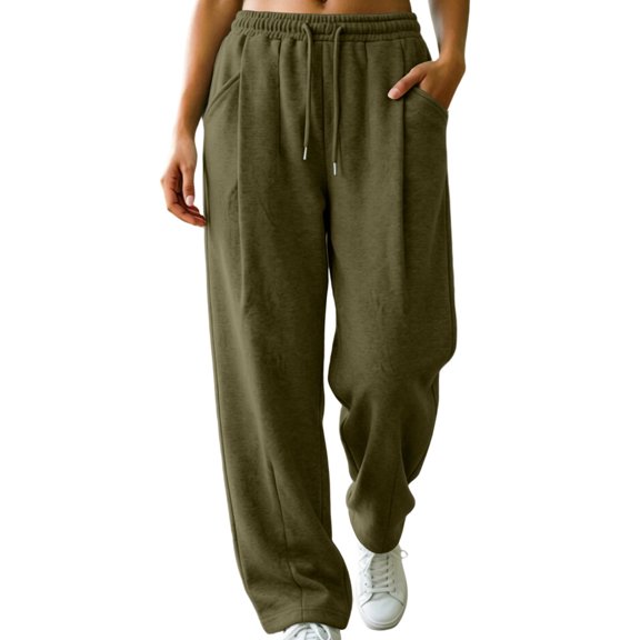 ClodeEU Women's Drawstring Elastic Waist Jogger Pants,Casual Loose Solid Color Pant With Pockets ,Women's Plus L