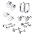 thumbnail image 4 of Juego de Aretes Salvador Acero inoxidable 8 mm Plata, 4 of 10