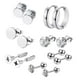 thumbnail image 4 of Pendientes de aro 14x Salvador Set de Joyería de acero inoxidable para hombres Plata 6 mm, 4 of 10