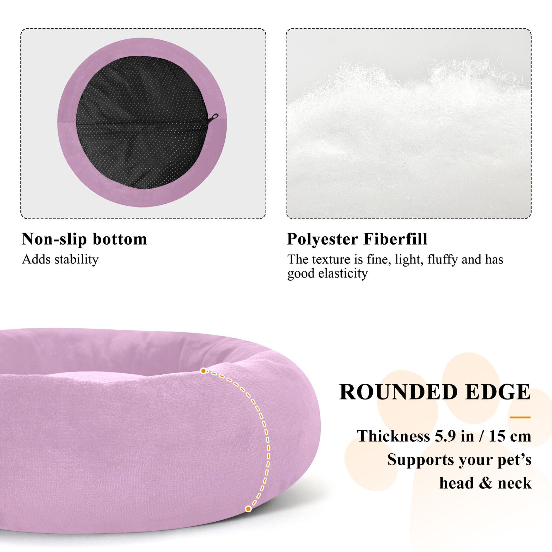 Iauyy Pet Couch Donut Cat Bed for Indoor Cats/Small Dogs Washable & Machine with Non-slip Bottom Calming Cat Furniture, Clean and Minimalist Colors (M)