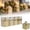 Gold, variant on Mohdy Christmas Gift Box Ornament 4 Pack, Present Box Hanging Decoration with Glitter Ribbon 2 in, Xmas Tree Pendant for Holiday Home Decor, Red