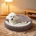 thumbnail image 3 of Round Plush Pet Bed for Dogs and Cats, Semi Enclosed Warm Sleeping Nest, Machine Washable Soft Cotton, 3 of 6