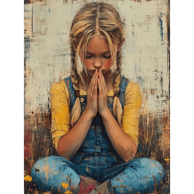 Qisvanset 12x16 Inch 2D Flat Framed Canvas Art, Jesus Classic Portrait Religious Faith Home Wall Art Baptism Gift Decor