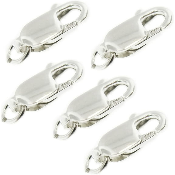 5 Genuine 925 Sterling Silver Lobster Clasp,10mm Lobster Clasp,Italian Necklace Clasp for Jewelry Making,Lobster Clasps for Jewelry Making,Beading Supplies,Bracelet Clasps and Closures,Jewelry Clasps.