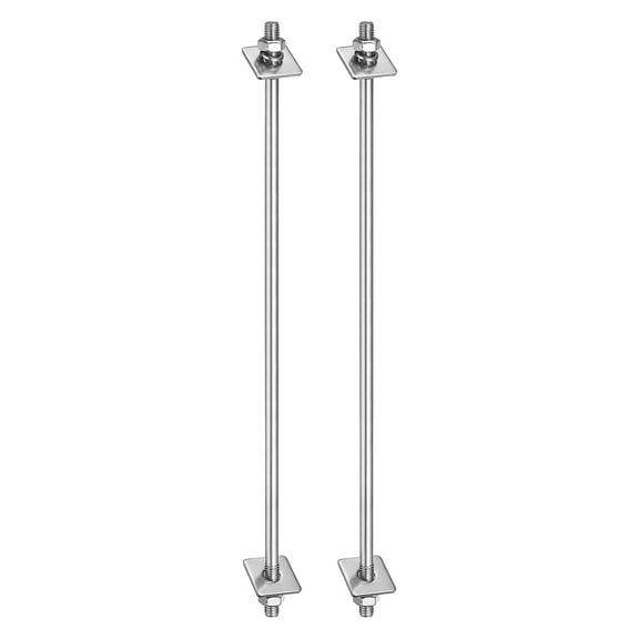 2 Pack M8x280mm 304 Stainless Steel Double End Threaded Stud Screws Set