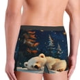 thumbnail image 5 of Balery Starry Sky Sleep White Bear Men's Boxer Briefs, Soft and Breathable Cotton Underwear with nylon Waistband-Small, 5 of 9