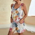 thumbnail image 2 of Drses Women's Summer Casual Sleeveless Rompers Loose Spaghetti Strap Denim Shorts Overalls Jumpsuit with Pockets, 2 of 5