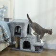 thumbnail image 2 of PawHut Cat Stairs, 4-Step Pet Stairs with Scratching Posts, Grey, 2 of 10