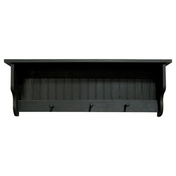 Contemporary Home Living 36" White Rectangular Storage Shelf with Pegs