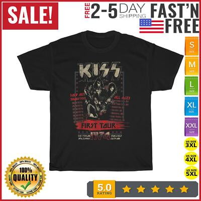 Velto KISS First Tour Vintage T Shirt Men Fashion 2023 Women T Shirt Short Sleeve NEW All Size S-5XL