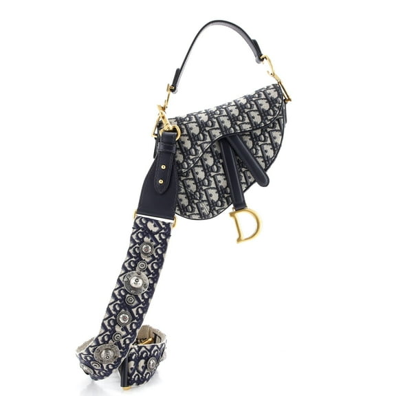 Pre-Owned Saddle Handbag with Strap Oblique Canvas Mini By Rebag