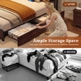 thumbnail image 5 of Bolvdo Full Size Bed Frame with 2-Tier Bookcase Headboard Platform Bed with Charging Station & LED, 4 Storage Drawers, Metal Support, No Box Spring Needed, Noise Free, Brown, 5 of 7