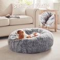 thumbnail image 5 of 36 inches Donut Dog Bed for Large Dogs - Calming Fluffy Round Pet Bed with Removable & Washable Cover,Fits up to 80 lbs Pets (Tie-dye Pink,Large), 5 of 7