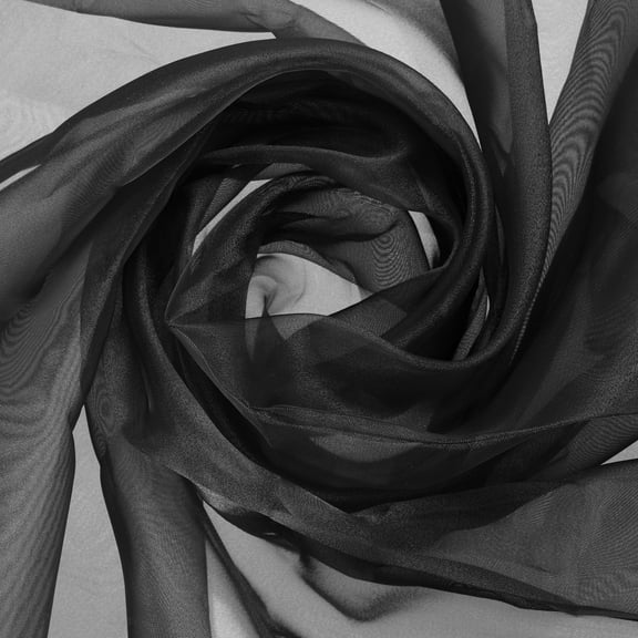 Uxcell Organza Tulle Fabric Crystal Sheer Silky for DIY Craft Table Runner, Black