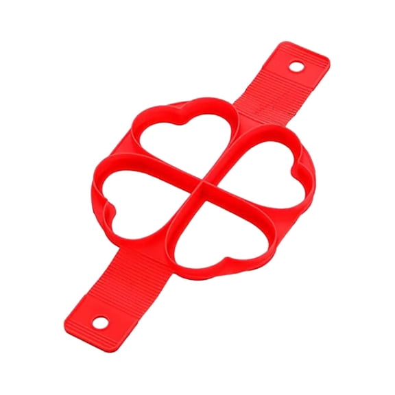 Wdhugt 4 Hole Silicone Omelette Maker Egg Pancake Mold Round Star Heart Shapes Breakfast Cooking Tool 13.8X7.9X7.5 Inch Non-Stick 1-Piece Set A A