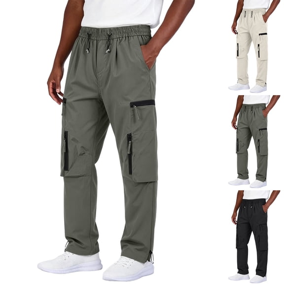 Hilenly Big and Tall Cargo Pants for Men Waterproof Quick Dry Hiking Pants Straight Leg Travel Climbing Camping Fishing Pants with Pockets