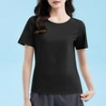 thumbnail image 2 of Youyipin Womens Tops Cotton Basic T Shirts For Women Crew Neck Short Sleeve Shirts Solid Loose Fit Tshirt Plain Workout Tops Undershirts Summer Tops For Women, 2 of 4