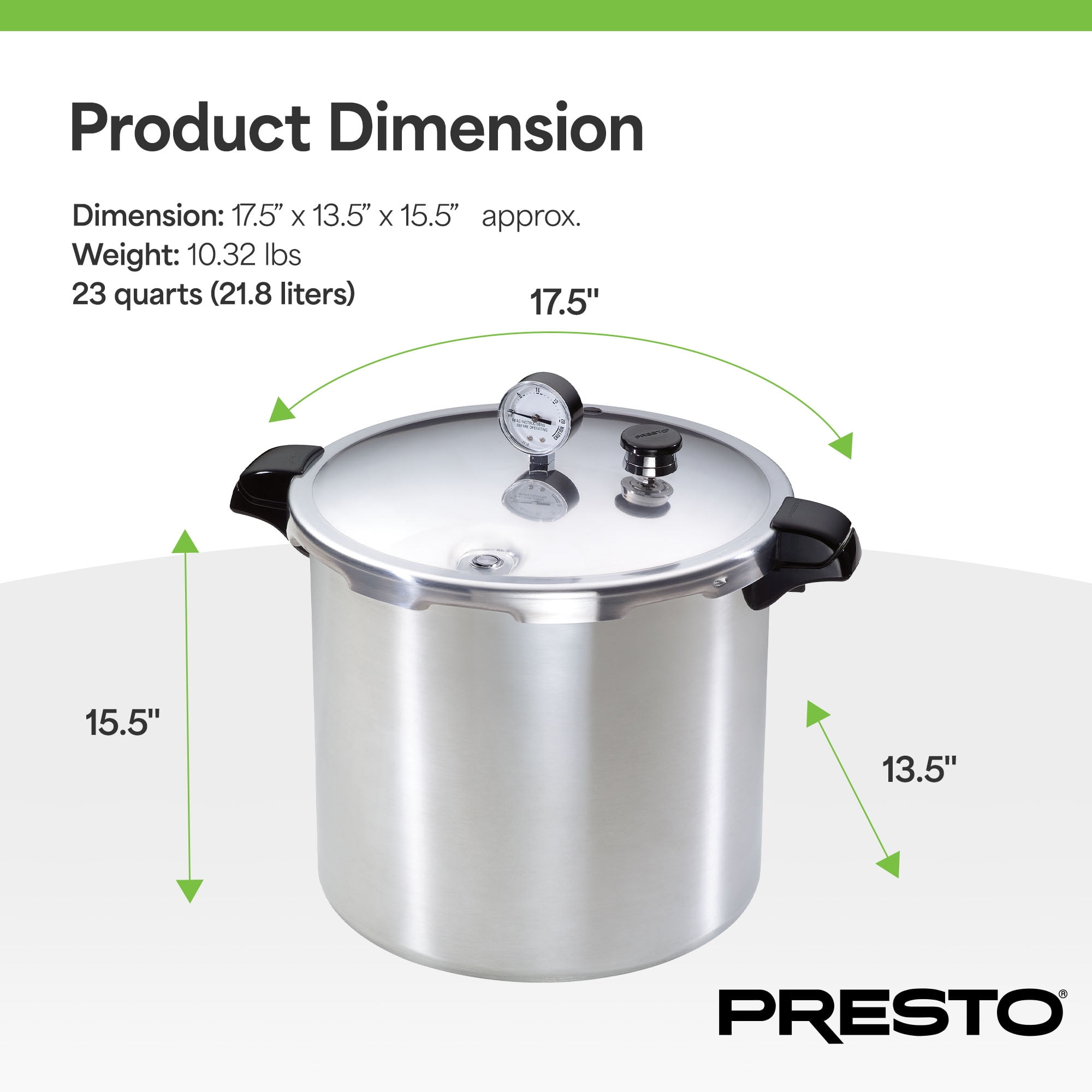 Presto 23Qt Induction-Compatible Pressure Cooker with Precise
