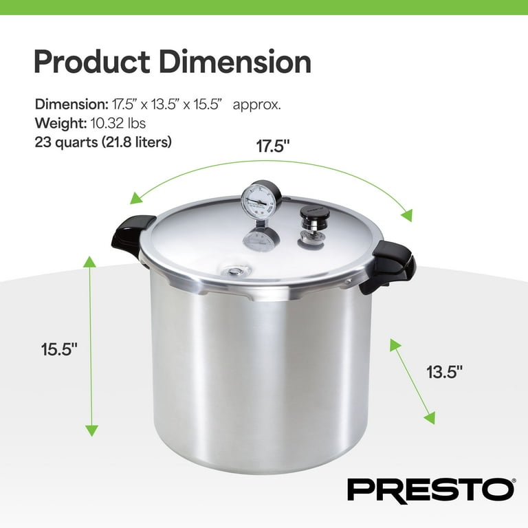 Presto 23Qt Induction-Compatible Pressure Cooker with Precise