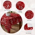 thumbnail image 5 of Red Snowflake Christmas Table Cloth Waterproof Tablecloths, Xmas Snowflake Red Tablecloth Dining Table Cover for Kitchen Party Tabletop Outdoor, Square Tablecloth 60x60 Inch, 5 of 9