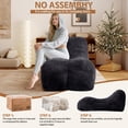 thumbnail image 5 of Aukfa Chaise Lounge, Bean Bag Sofa for Stretching, Relaxation, High Density Foam Recliner, Black, 5 of 8