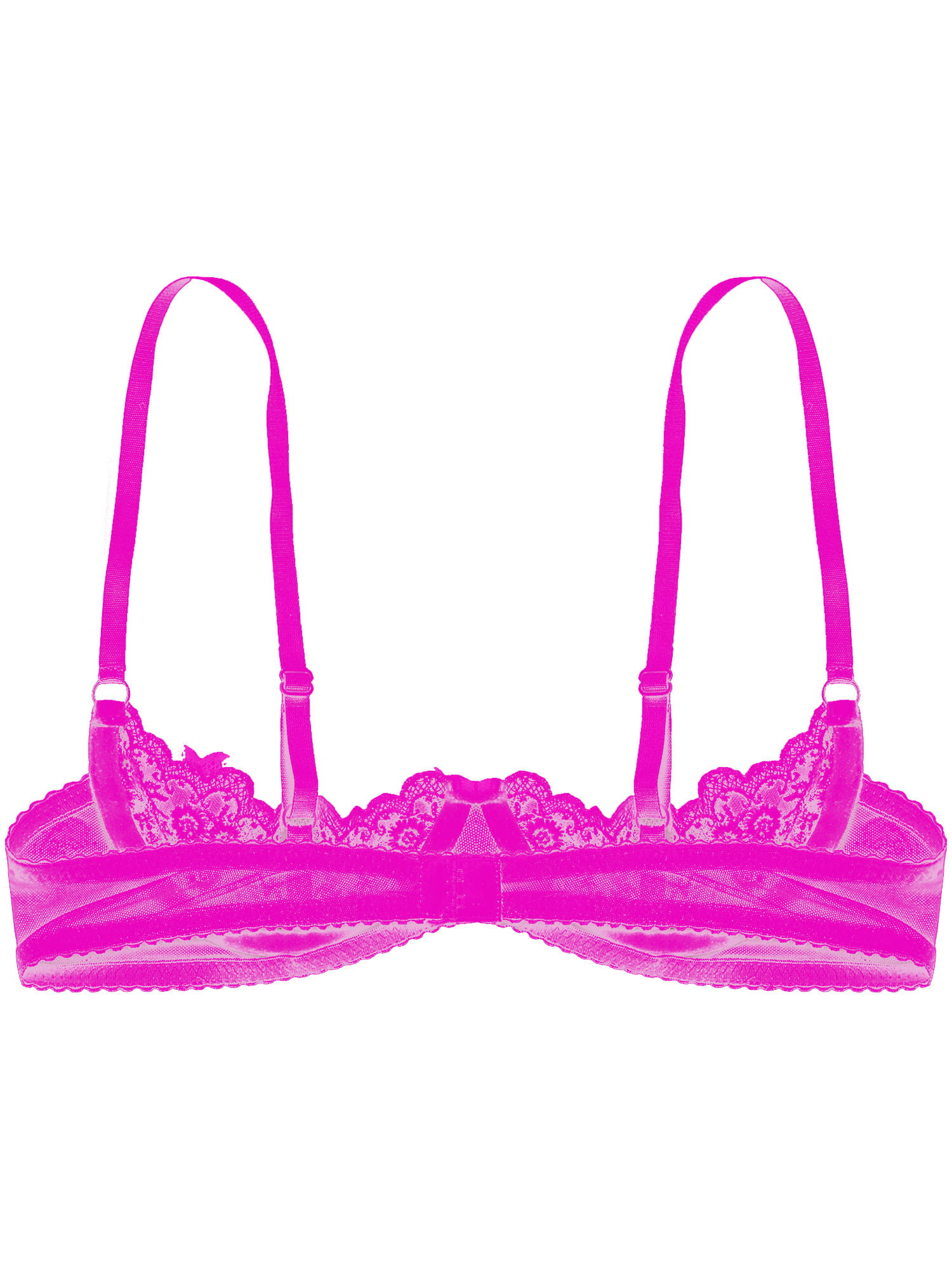 Aislor Womens Underwire Open Nipple Bra Sheer Lace Unlined Push Up Cupless  Shelf Bras Size S-5XL Purple 4XL 
