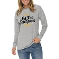 thumbnail image 3 of Be The Sunshine Graphic Long Sleeve Crewneck Tee - Heather Grey XL, 3 of 4