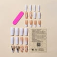 thumbnail image 4 of Press on Nails Long Square Shape Fake Nails White Acrylic Nails Glossy Nude Glue on Nails French False Nail Tips with Butterfly Charms and White Flowers Design for Women and Girls, 24Pcs, 4 of 7