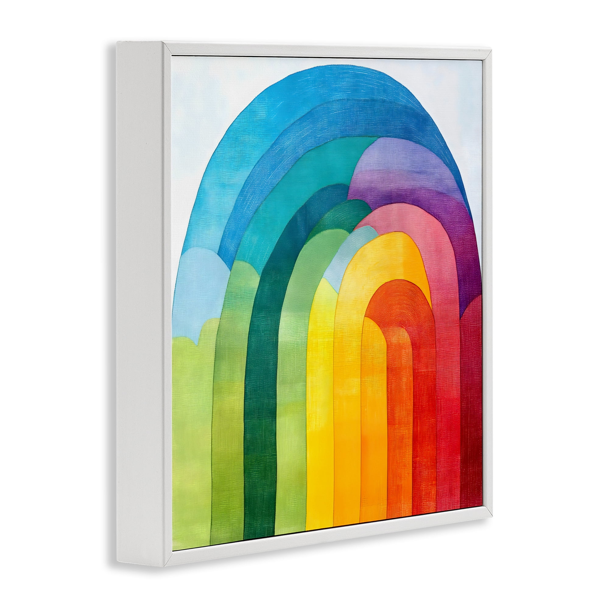 Stupell Industries Vibrant Rainbow Arch Abstraction White Framed Giclee Art, design by Creative Studio