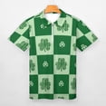 thumbnail image 4 of Mens Polo Shirts St. Patrick's Day Shamrock Print Lapel Zipper Short Sleeve Casual Festive Top Golf Shirts Green L, 4 of 6