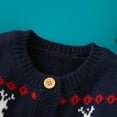 thumbnail image 5 of Baby Jacket Winter Red Christmas Reindeer Newborn Infant Boys Girls Knitted Coats Casual Long Sleeves Button Up Toddler Knitwear, 5 of 7