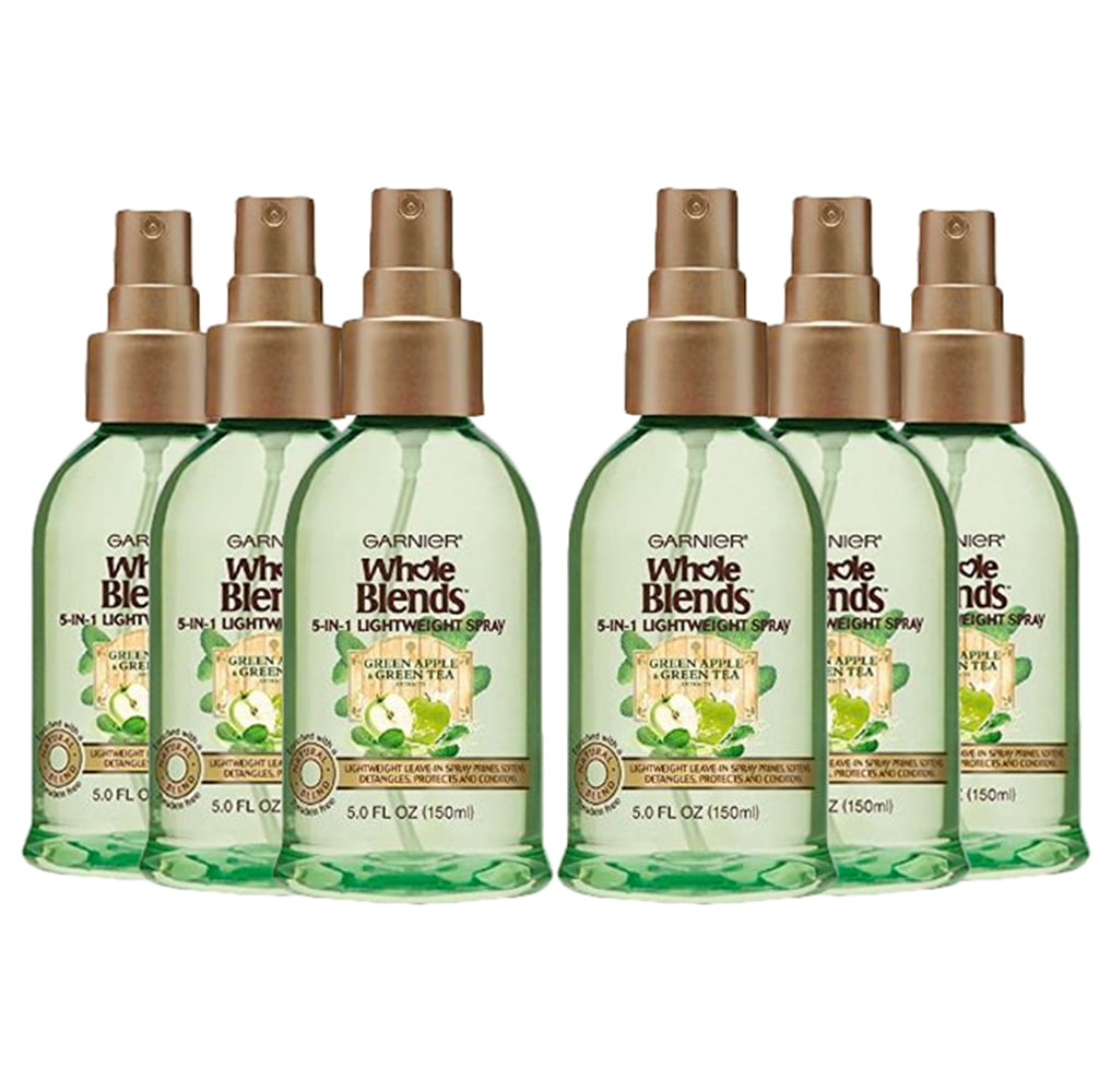 6 Pk Garnier Whole Blends 5in1 Lightweight Hair Detangler Green Apple