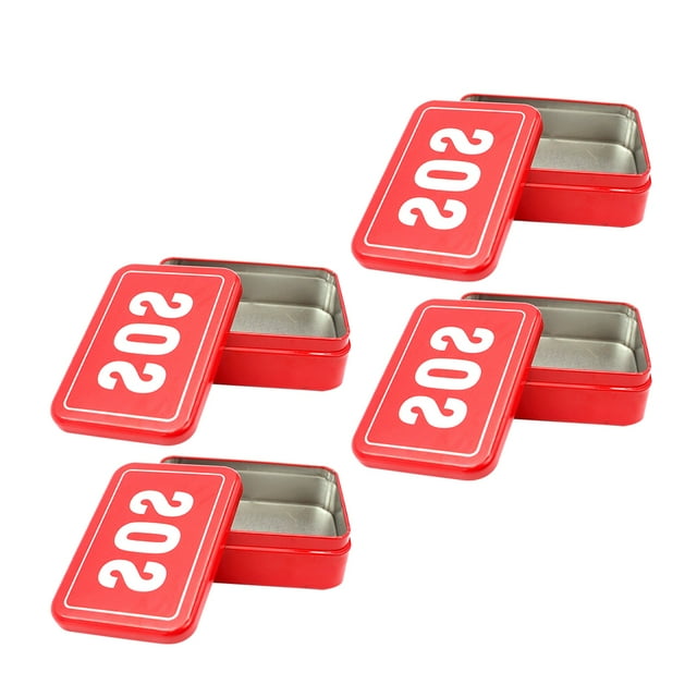 HINTRMENT 4 Pcs Boîtes à Outils Compactes Rouges pour Extérieur Organisateur de Rangement en Fer-Blanc pour Camping
