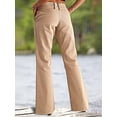 thumbnail image 4 of Pantalones elásticos de cintura baja para mujer con bolsillos Pantalones de vestir de pierna acampanada Pantalones pequeños para trabajo de oficina BusinessE-gray-low RiseX-Small, 4 of 5