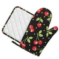 thumbnail image 2 of Disketp Sweet Red Cherry Oven Mitts And Potholders Bbq Gloves-Oven Mitts And Pot Holders With Recycled Infill Silicone Non-Slip Cooking Gloves For Cooking Baking Grilling, 2 of 9