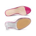 thumbnail image 4 of BLISSFUL STEP Women's Sandals Block Heels Clear Platform Slides Sandals, 4 of 6