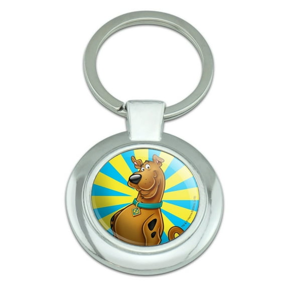 Scooby-Doo Character Keychain Classy Round Chrome Plated Metal